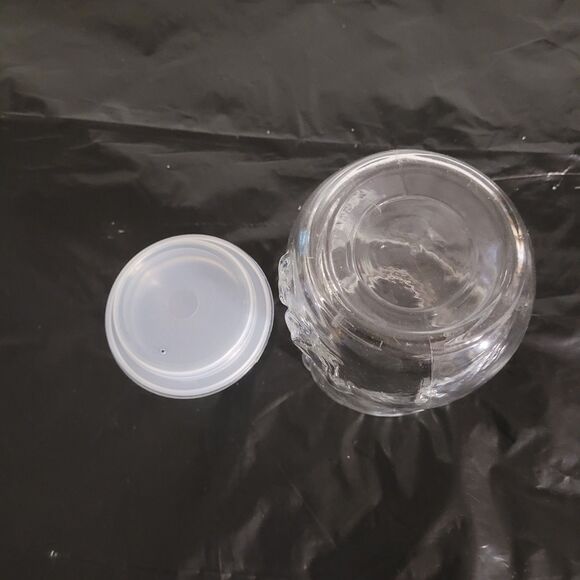 Libbey Clear glass snowman with hat lid candy jar 7.5" tall Holiday - Picture 5 of 6